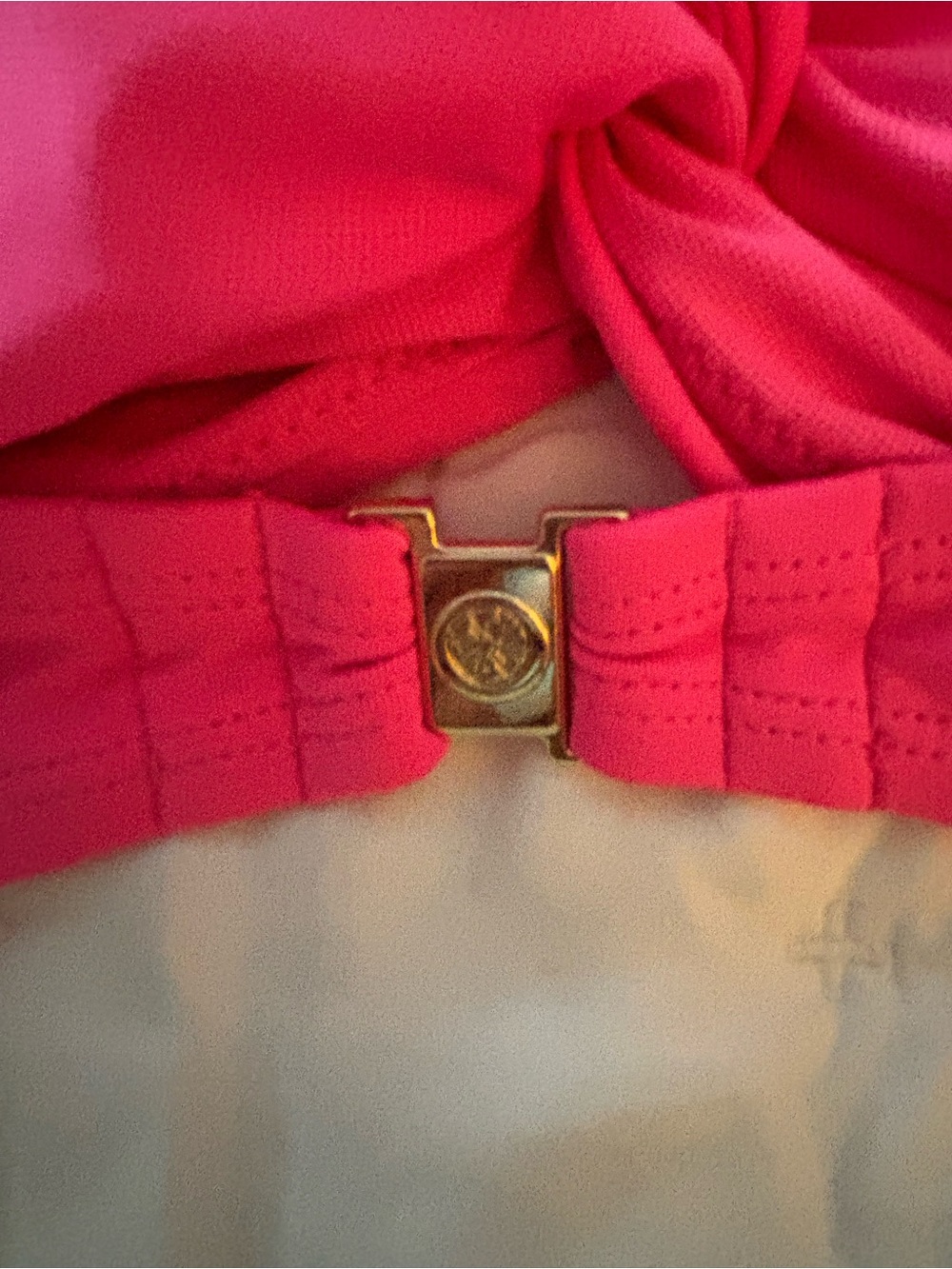 Lilly Pulitzer Bright Pink Ruffle Shoulder Bikini Top - Picture 3 of 4